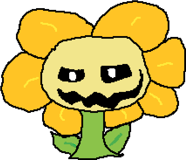 Flowey Doing Creepy Face - Smanell Clipart (870x1101), Png Download