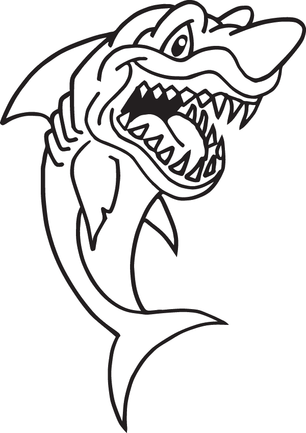 14626 - Cartoon Shark Clipart (600x849), Png Download