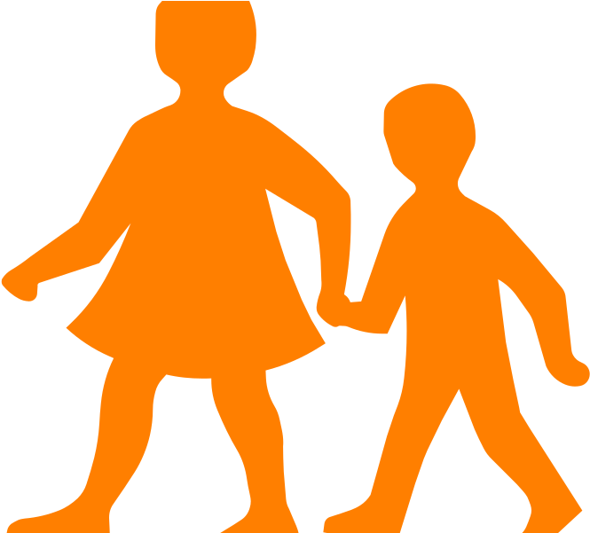 Children Holding Hands - Silhouette Children Clipart - Png Download (674x600), Png Download