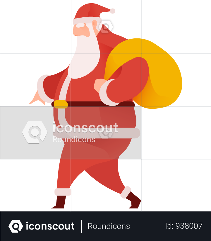 Sneaky Santa Illustration Full Screen - Cartoon Clipart (1500x1600), Png Download