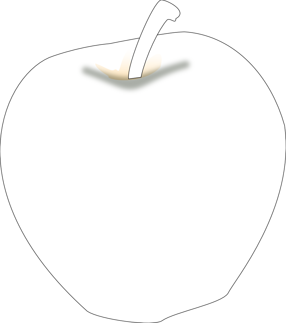 Another Apple Black White Line Art 999px 74 - Apple Clipart (999x1126), Png Download