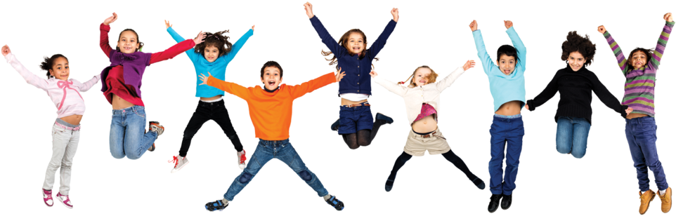 Kids Transparent Jumping - Kids Jumping God Clipart (1024x325), Png Download