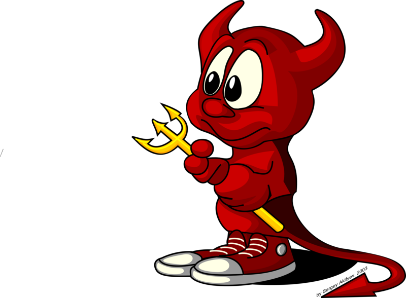 Devil Openbsd Linux Unix Freebsd Berkeley Distribution - Imagenes De Diablitos Traviesos Clipart (800x588), Png Download