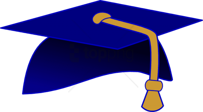 Free Png Gold Graduation Cap Png Png Image With Transparent - Blue Graduation Cap Clip Art (850x471), Png Download