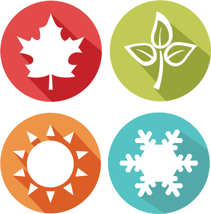 4 Seasons Pest Control Program - Snowflakes White On Red Clipart (710x722), Png Download