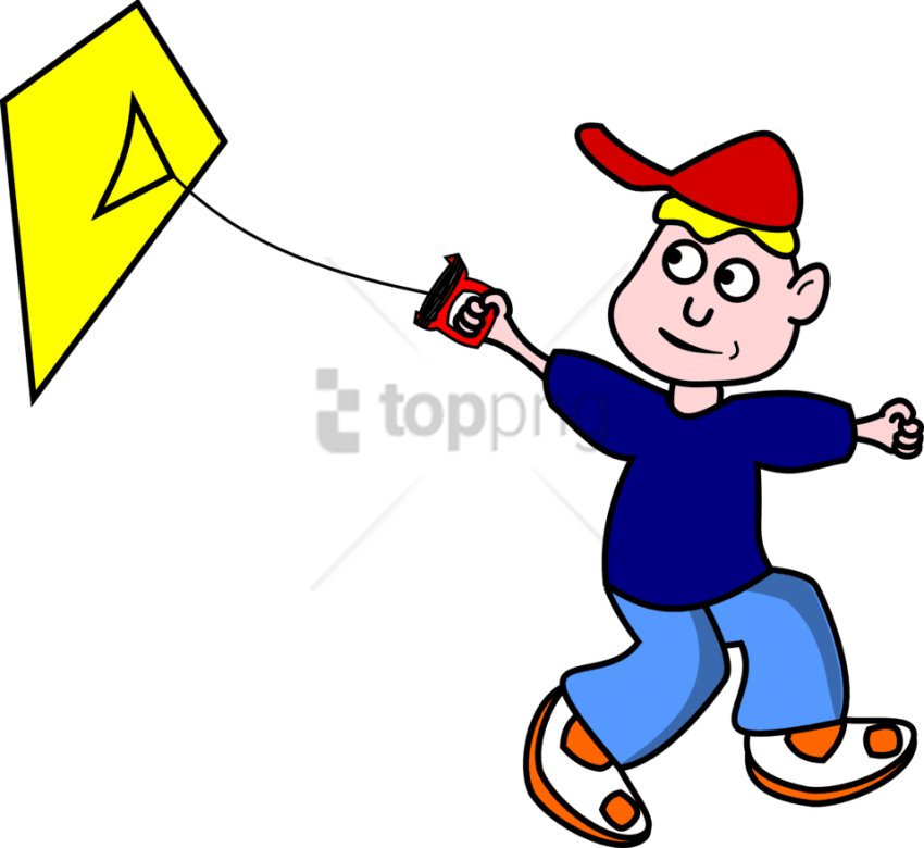 Free Png Two Boy Friends- Cartoon Flying A Kite Png - Animated Fly A Kite Clipart (850x780), Png Download