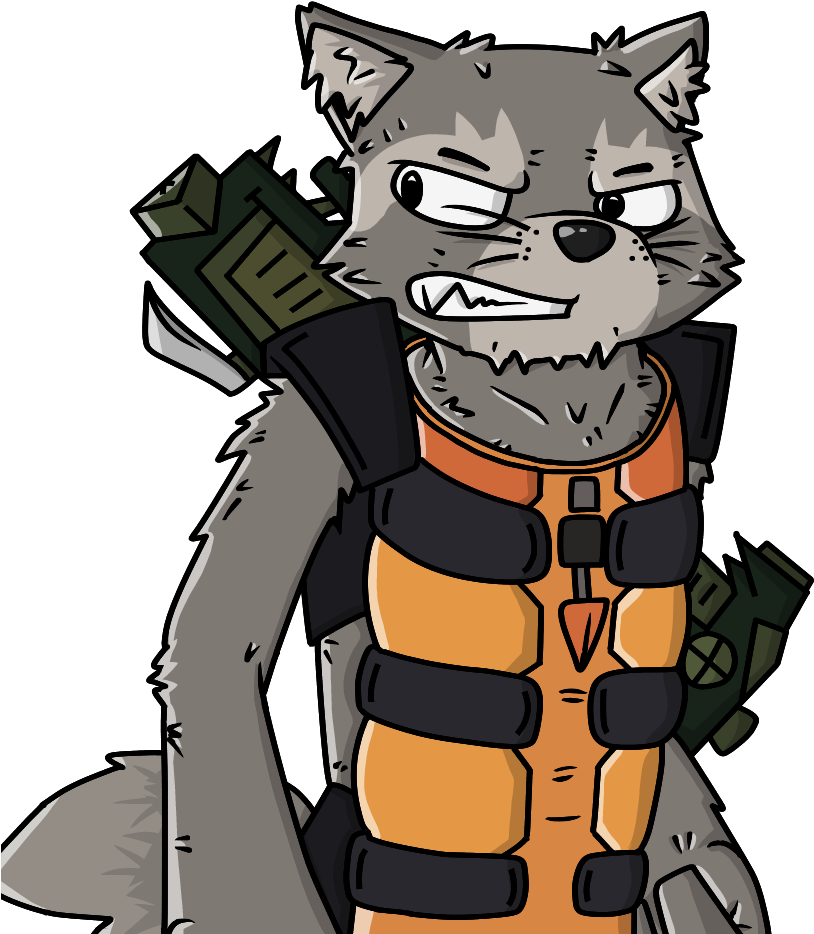 Drawing Raccoon Comic - Rocket Cartoon Guardians Of The Galaxy Clipart (999x999), Png Download