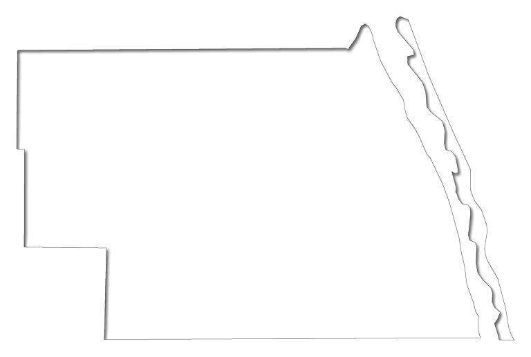 Outline Map Of Indian River With An Inner Shadow, Producing - Silhouette Clipart (768x517), Png Download