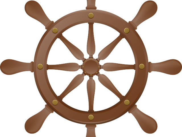 Wheel Clipart Pirate Boat - Boat Steering Wheel Vector - Png Download (640x480), Png Download
