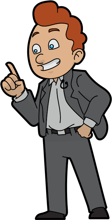 Happy Male Public Speaker Cartoon Clipart (422x768), Png Download
