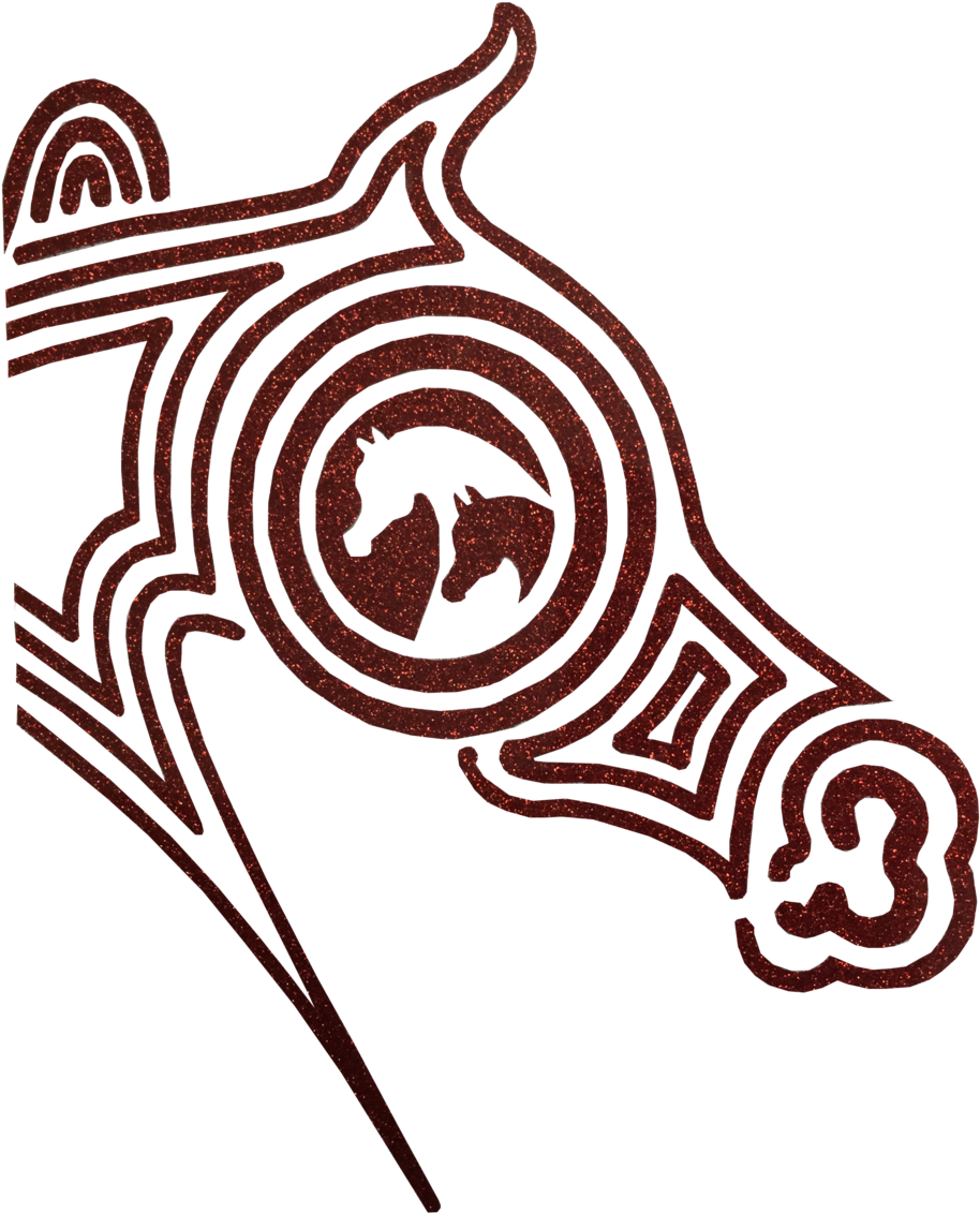 Arabian Half Maze Horse Head-red Glitter Arabian Horse Clipart (961x1200), Png Download
