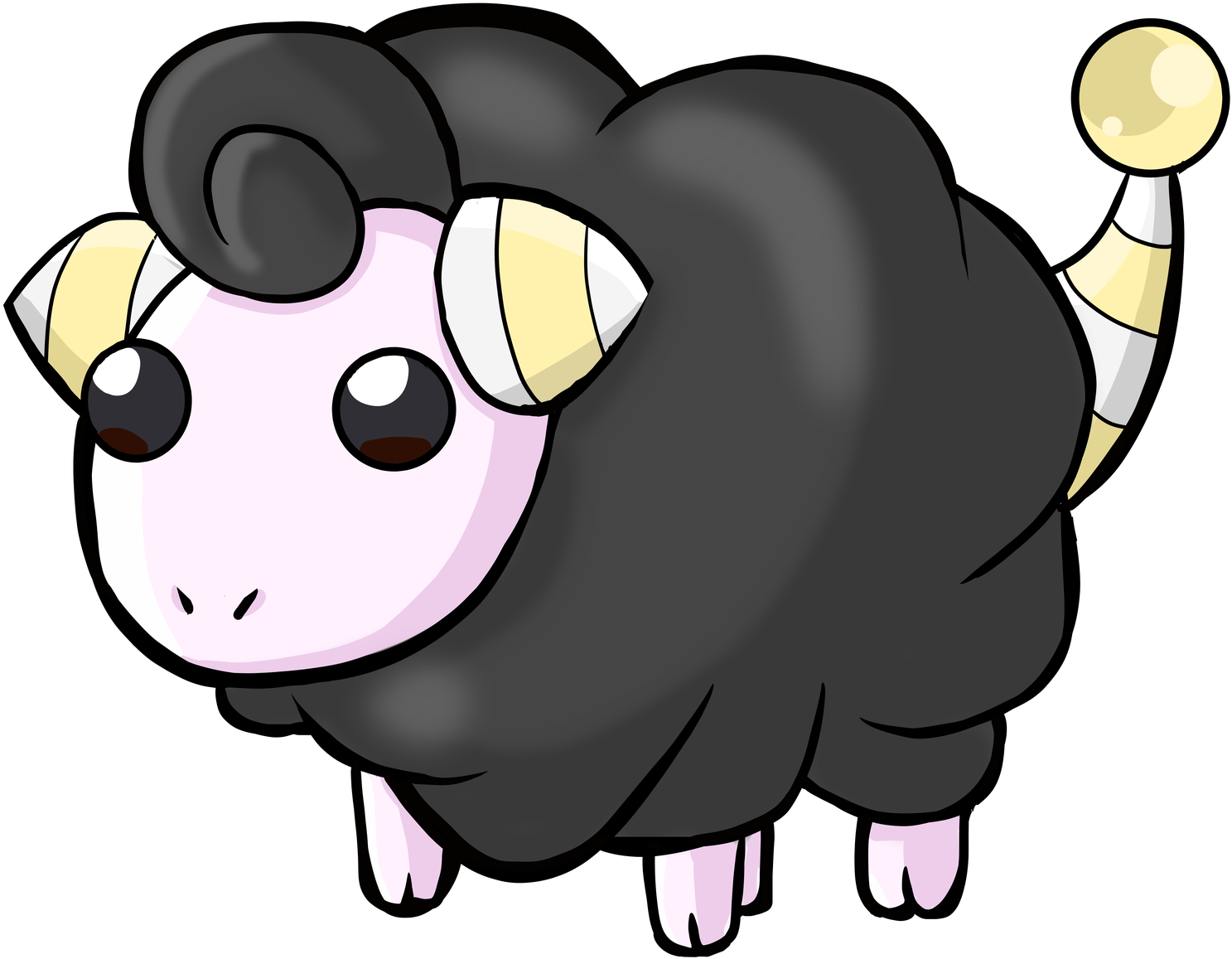 Also I Used Pastel Colors Cause The Normal Mareep Used - Cartoon Clipart (1487x1157), Png Download