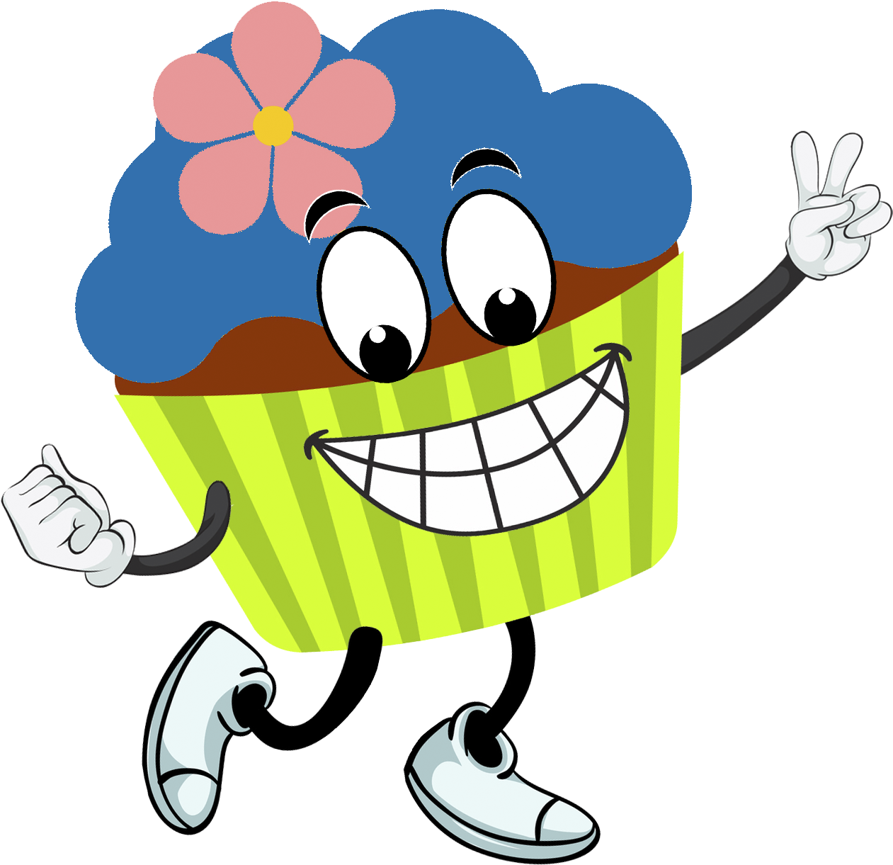 Cupcake Fun Runs Kids Race, 5k, 10k, Half Marathon, - Cartoon Clipart (1261x1221), Png Download