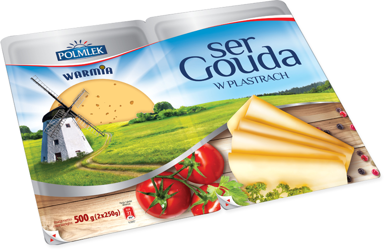» Gouda Warmia Cheese Slices - Polmlek Group Clipart (773x503), Png Download