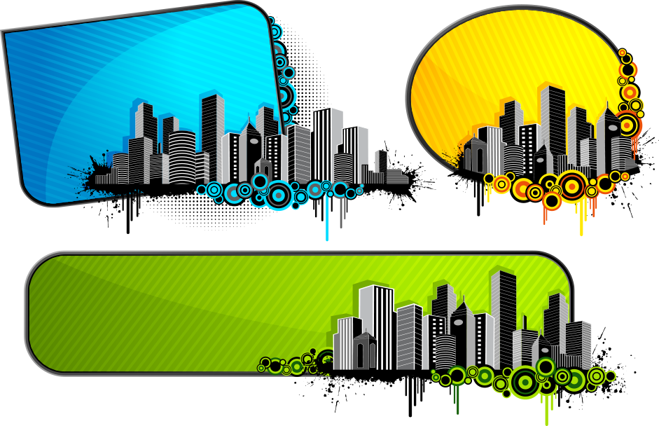 Silhouette Illustration Vector City High Highrise Clipart (941x608), Png Download