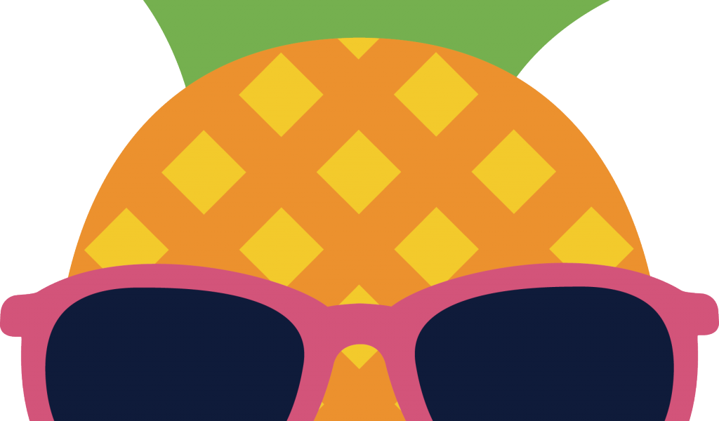 Clip Art Pineapple With Glasses - Png Download (1024x600), Png Download