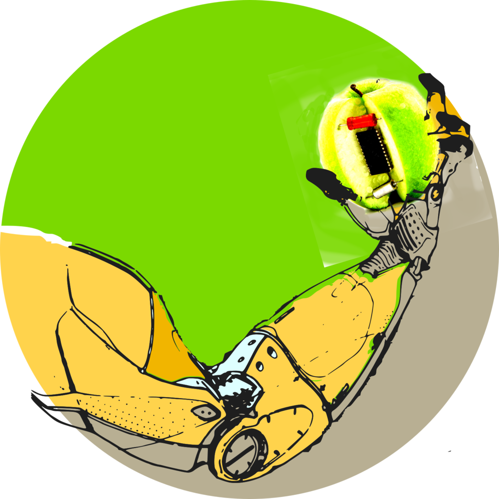 Robot-apple Clipart (1000x1000), Png Download