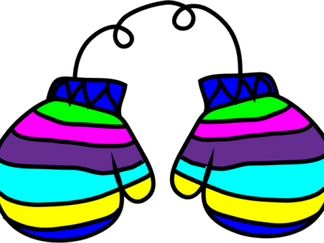 Colorful Clipart Mitten - Free Clip Art Mittens - Png Download (640x480), Png Download
