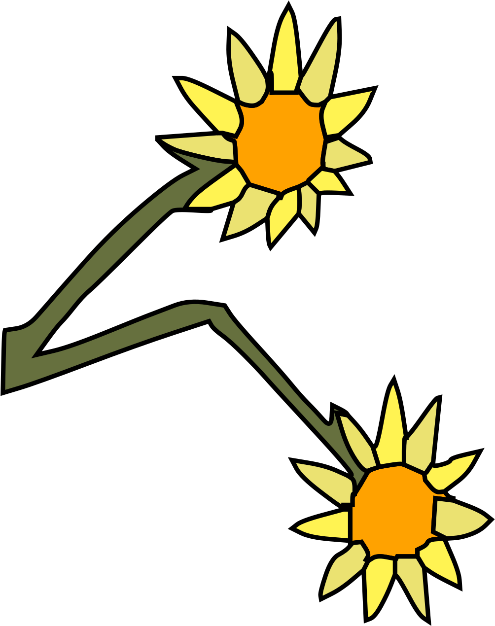 Two Wilting Flowers Clip Art - Png Download (1017x1280), Png Download