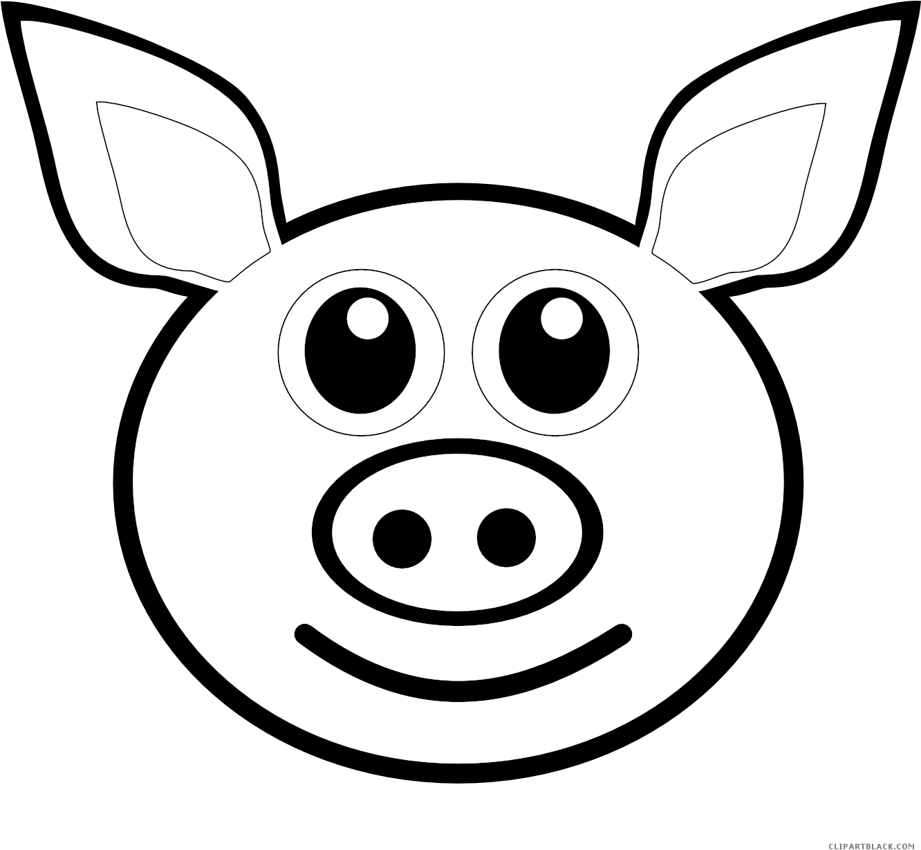 Pigs Clipart Outline - Line Drawing Of A Pig - Png Download (1331x1236), Png Download