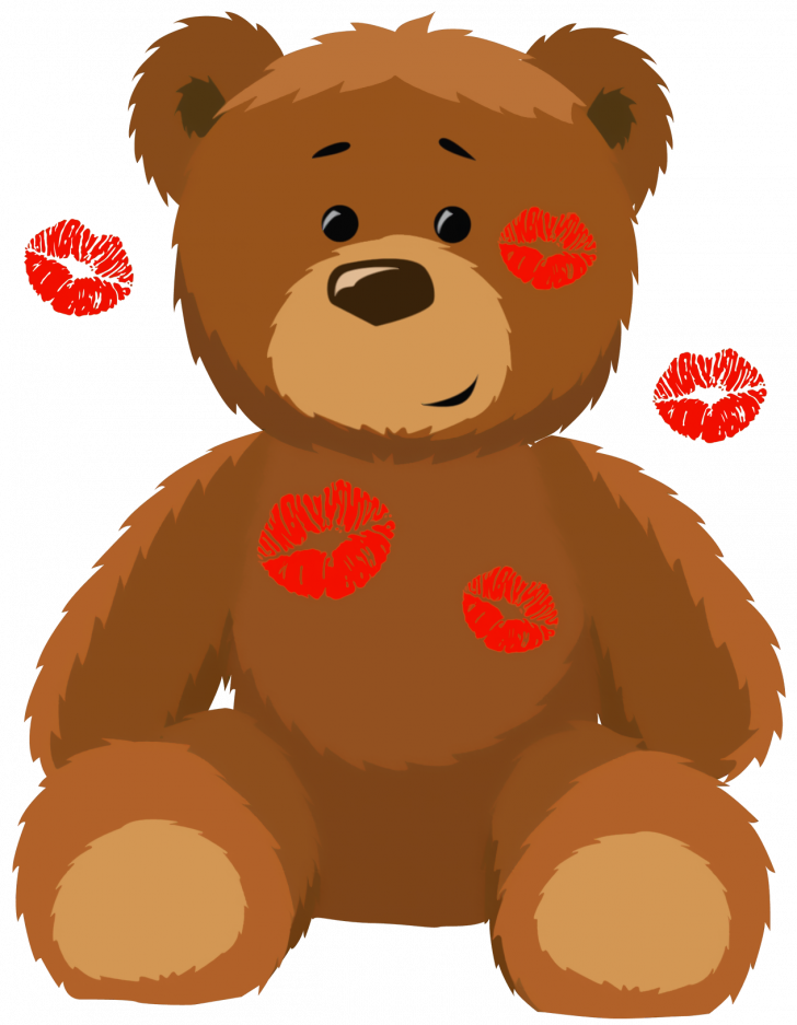 Medium Size Of Bear Drawings With Hearts Cute Pooh - Valentines Day Bear Clip Art - Png Download (728x937), Png Download
