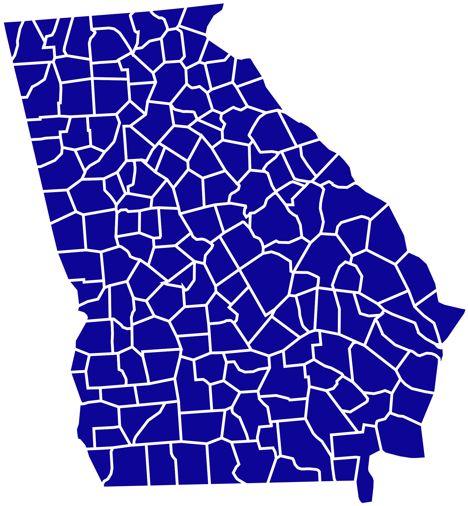 Open - Georgia Governor Election Results By County Clipart (2000x2165), Png Download