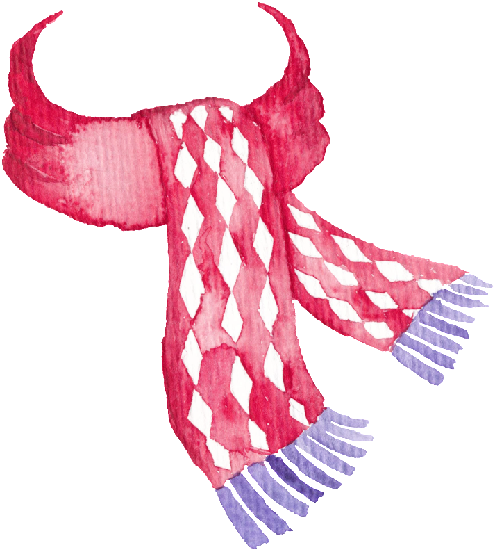Red Plaid Handpainted Scarf Christmas Transparent Png Red Christmas