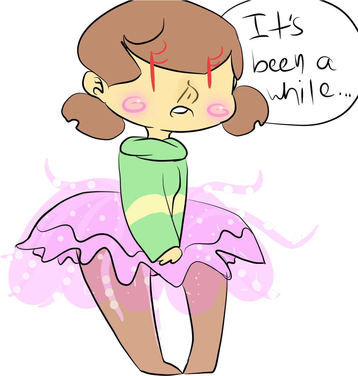 “i Quickly Doodled A Ballerina Chara Because My Headcanon - Cartoon Clipart (1280x1280), Png Download