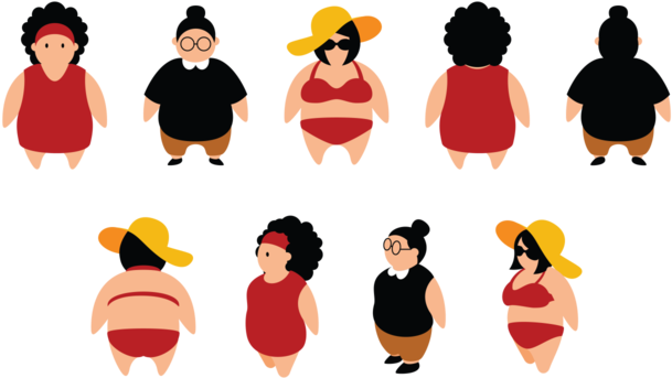 Chubby Silhouette At Getdrawings - Fat Vector Free Download Clipart (700x490), Png Download