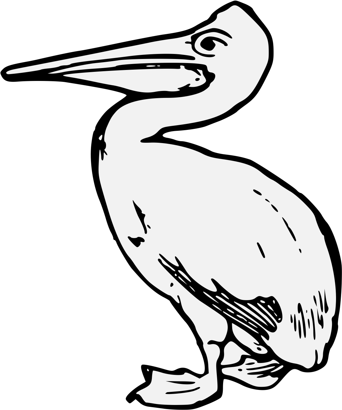 Image Result For Brown Pelican Line Drawing - Pelican Heraldry Clipart (1107x1320), Png Download