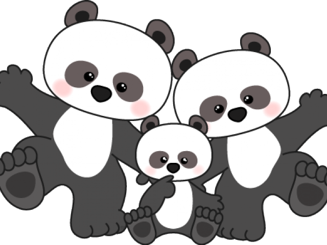 Panda Clipart Scrapbook - Pandas Clipart Black And White - Png Download (640x480), Png Download