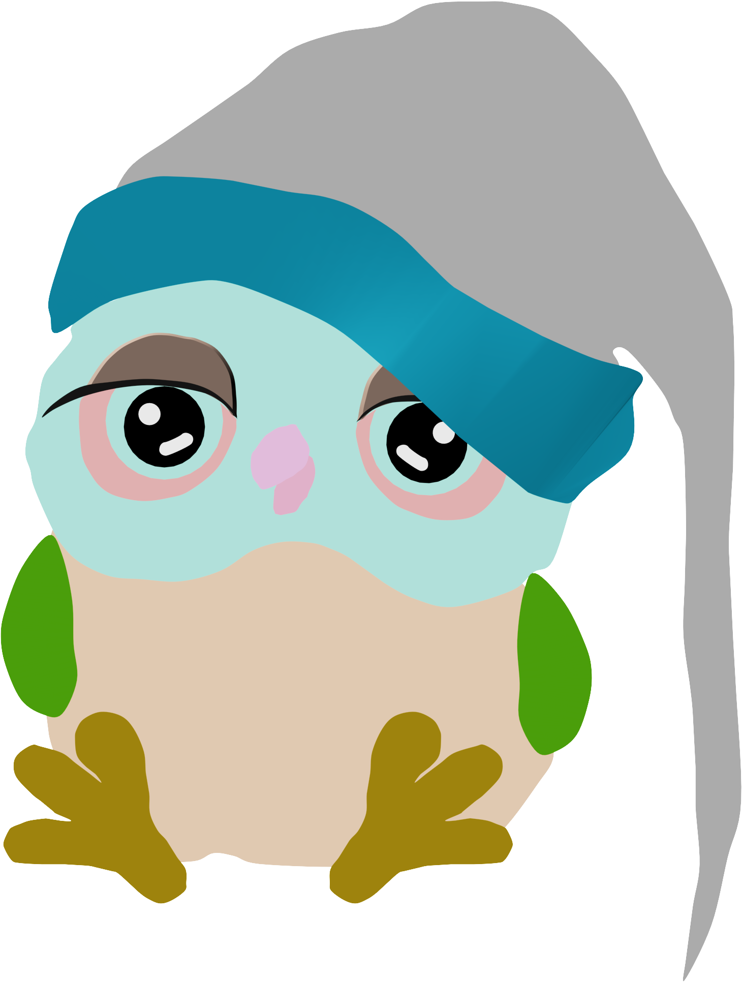 Clip Cartoon Owls Night Sleep Png Clipartly - Sleeping Owl Clipart Transparent Png (1537x1983), Png Download