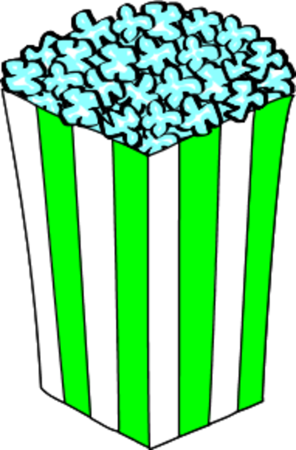 Popcorn In A Box - Green Popcorn Clipart - Png Download (600x911), Png Download