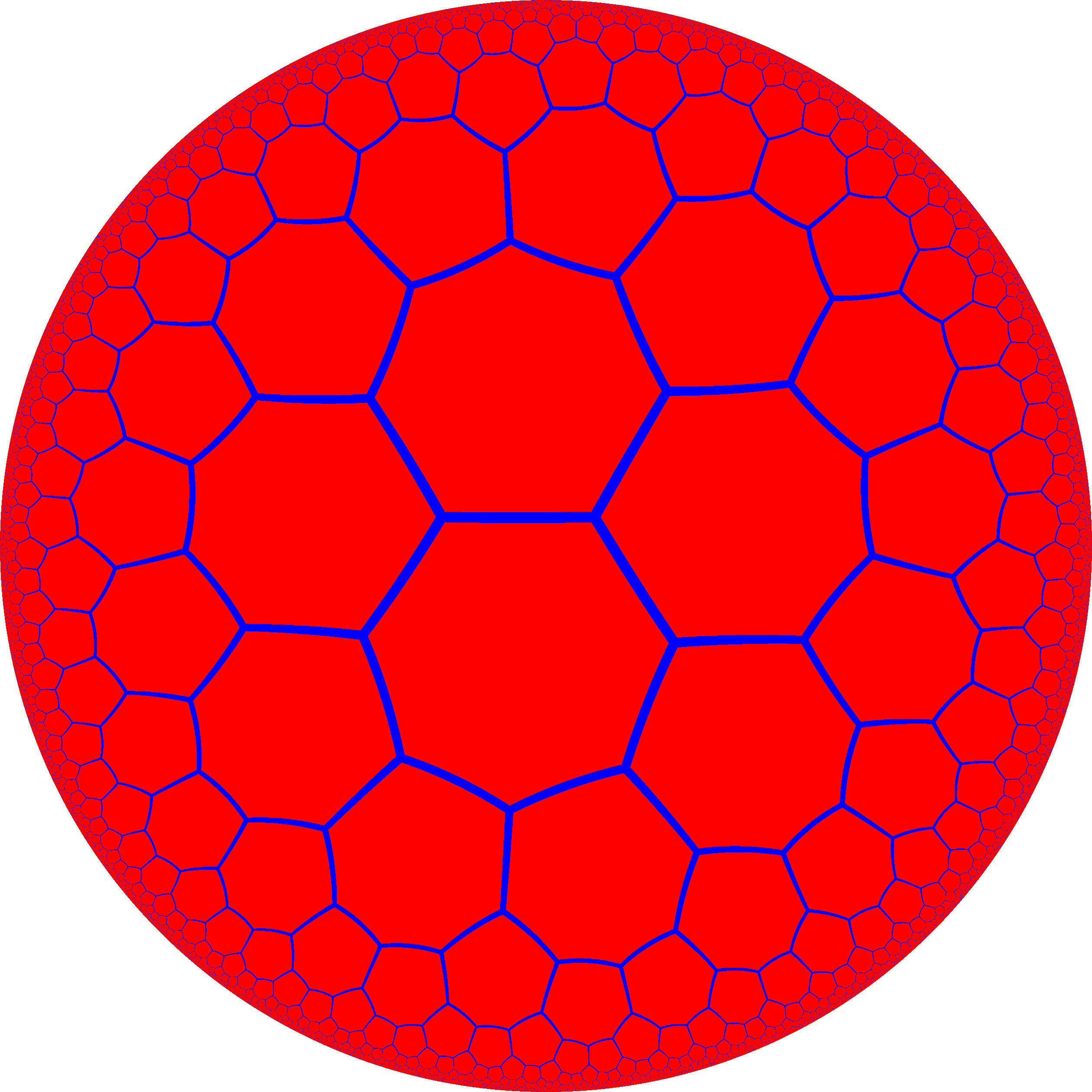 Heptagonal Tiling Of The Poincaré Disk Representing - 8 3 Hyperbolic Tiling Clipart (2520x2520), Png Download