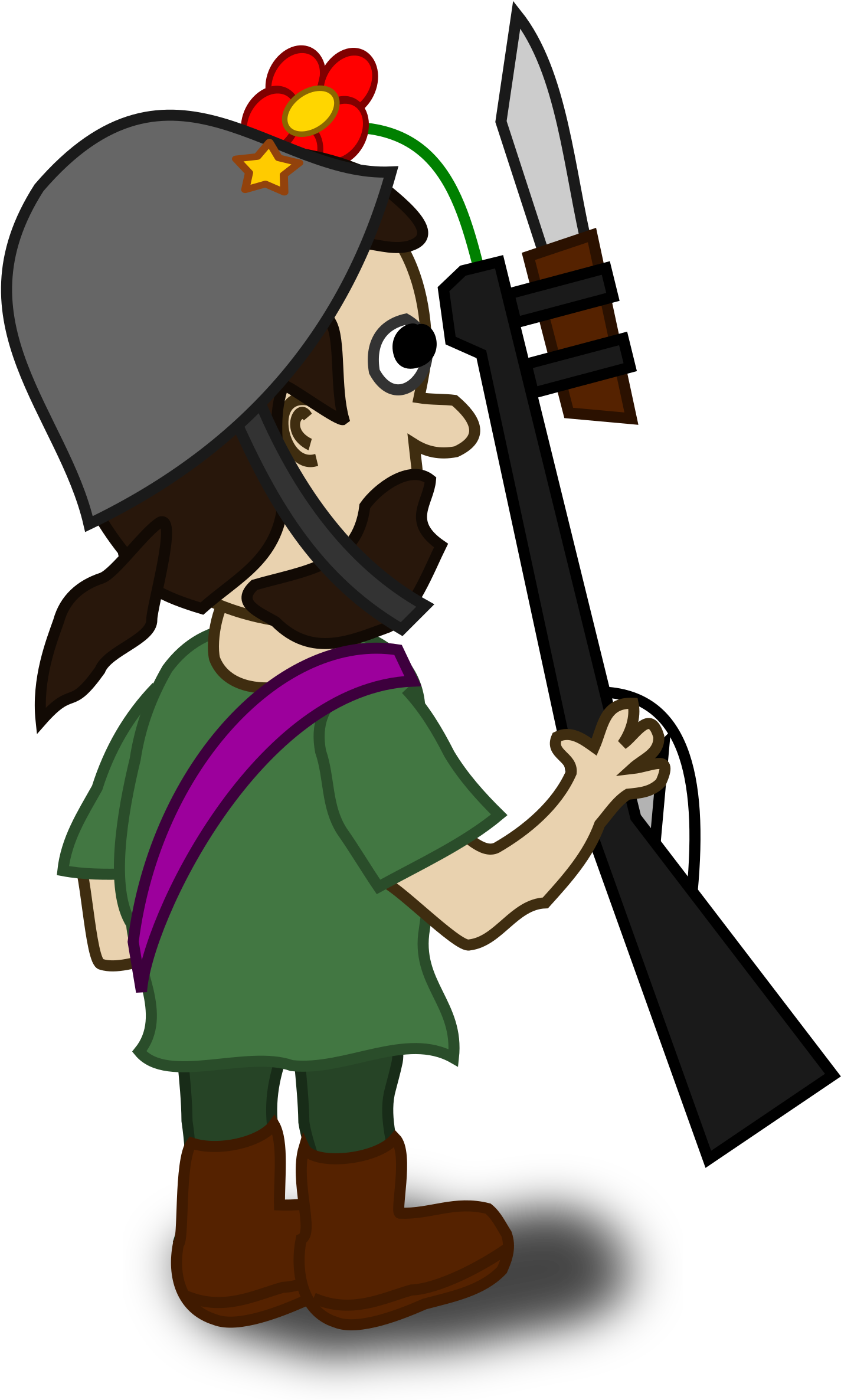 Soldier Clipart Comic Person - Desenho Homem Com Arma - Png Download (2400x2400), Png Download