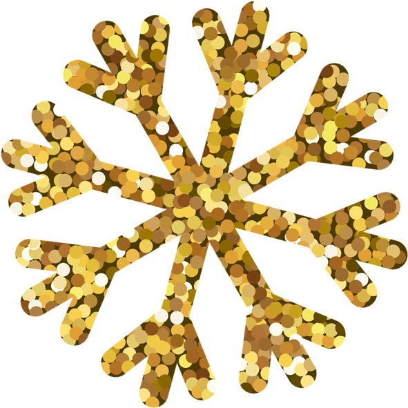 Snowflakes Gold Png Clip Art Image - Snowflake Transparent Png (600x600), Png Download