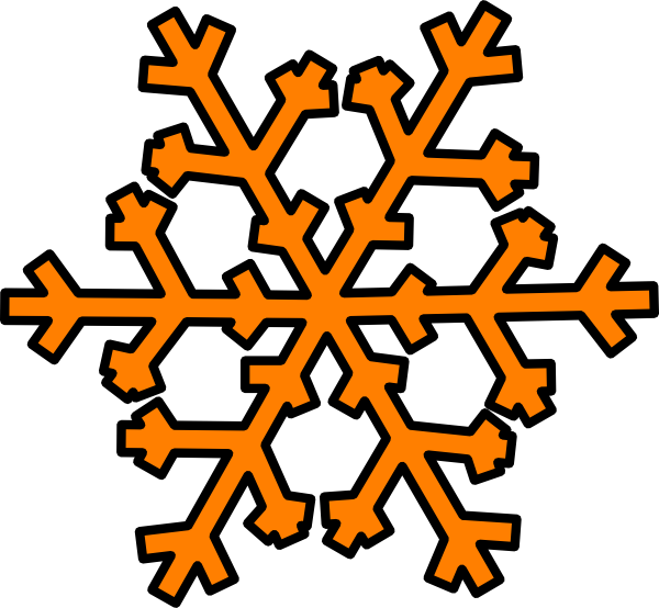 Orange Snowflake Clip Art At Clker - Transparent Background Red Snowflakes - Png Download (600x554), Png Download