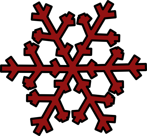 Dark Red Snowflake Clip Art At Clker - Red Snowflake With Transparent Background - Png Download (600x554), Png Download