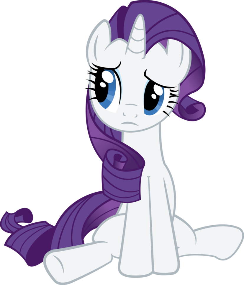 Mein Kleines Pony Bilder - My Little Pony Rarity Sad Clipart (827x965), Png Download