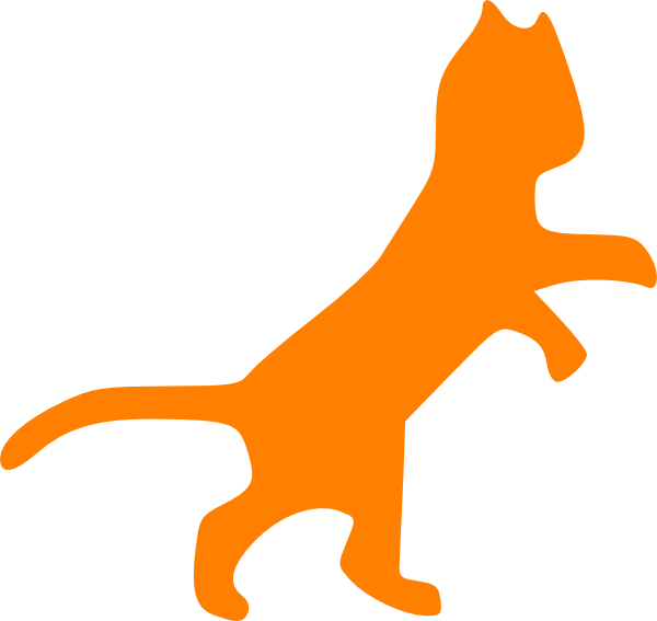 Orange Cat Dancing Sillohette Clip Art At Clipart - Dancing Cat Clip Art - Png Download (600x567), Png Download