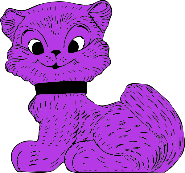 Clip Arts Related To - Cat Clipart Cartoon Purple - Png Download (600x559), Png Download