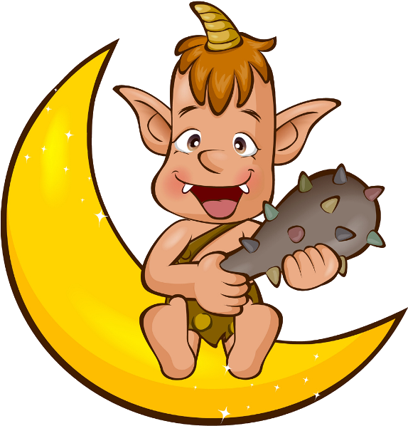 Baby Girl And Boy On Moon Cartoon Clip Art Images - Clip Art - Png Download (600x600), Png Download