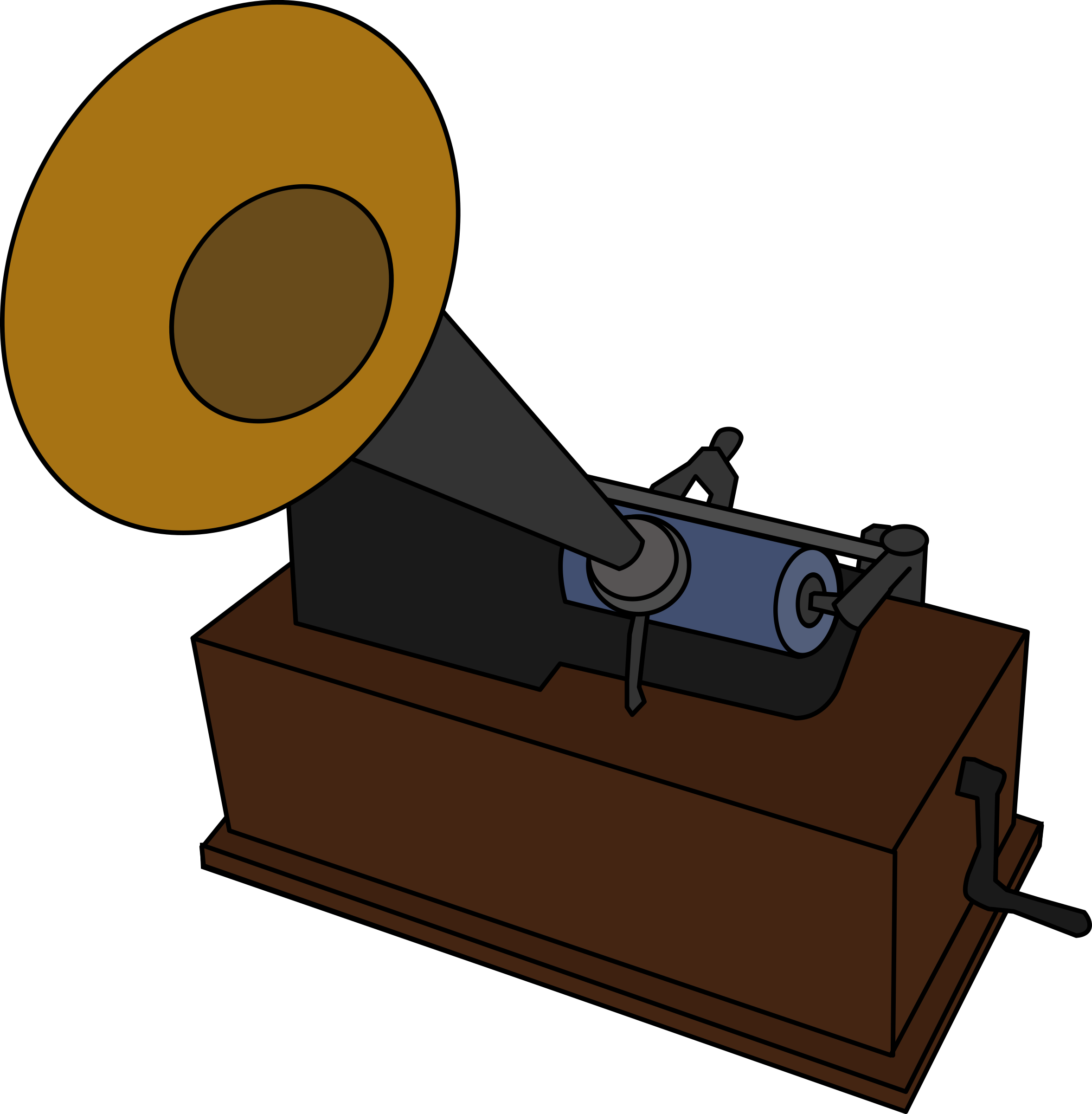 Clipart Royalty Free Library Barrel Clipart Vintage - Thomas Edison Phonograph Clipart - Png Download (786x800), Png Download