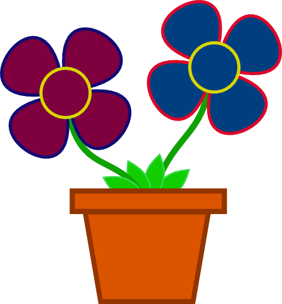 Flower 5 Png, Svg Clip Art For Web - Flower In A Pot Clipart Transparent Png (552x595), Png Download
