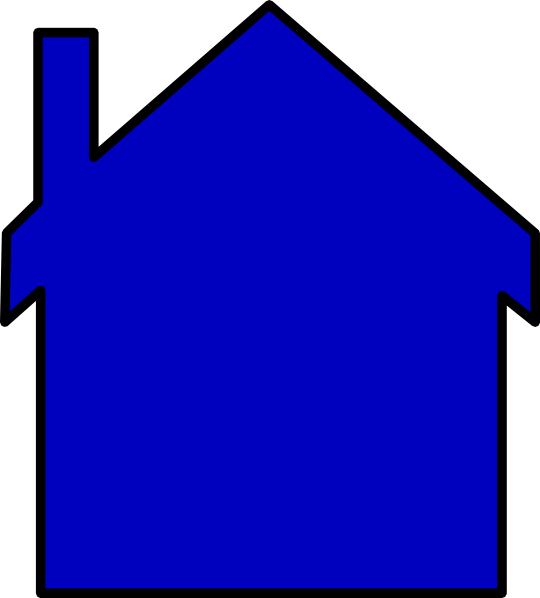 Blue House Clip Art - Png Download (540x598), Png Download