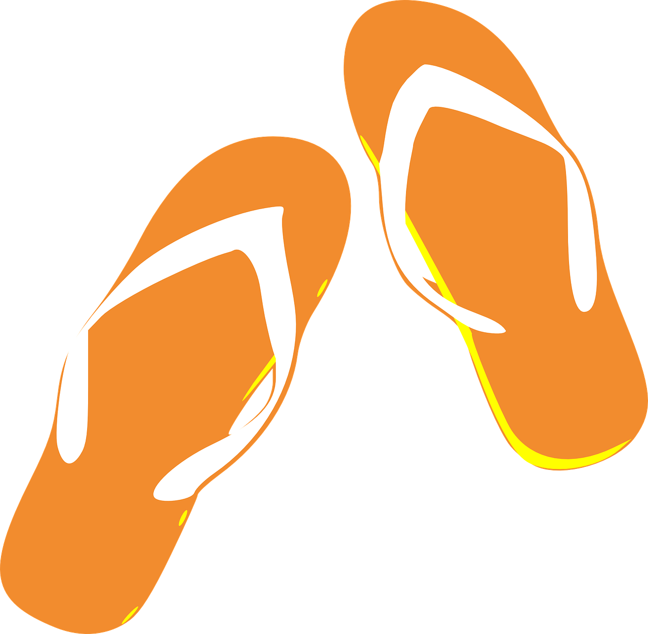 Orange Flip Flops Clipart - Png Download (600x587), Png Download