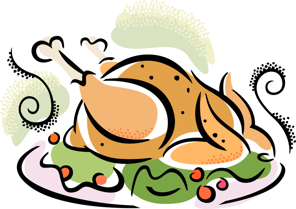 Clipart Turkey Roasted Turkey - Large Non Stick Deep Roasting Pan Turkey Tray Veg Baking - Png Download (991x700), Png Download