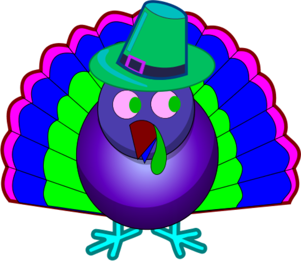 Colorful Turkey - Clipart Colorful Turkey - Png Download (600x520), Png Download