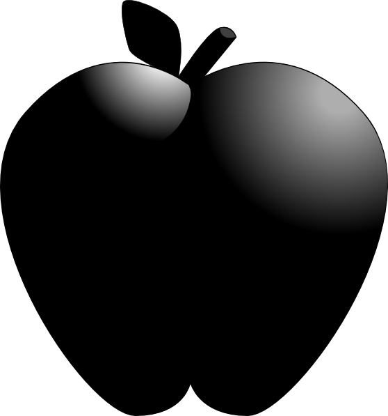 Black Apple Clip Art At Clker - Black Apple - Png Download (558x597), Png Download