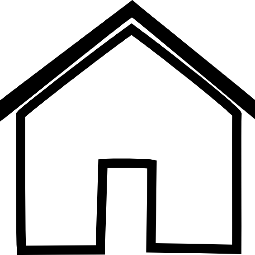 House Outline Clipart Black Clip Art At Clker Vector Transparent